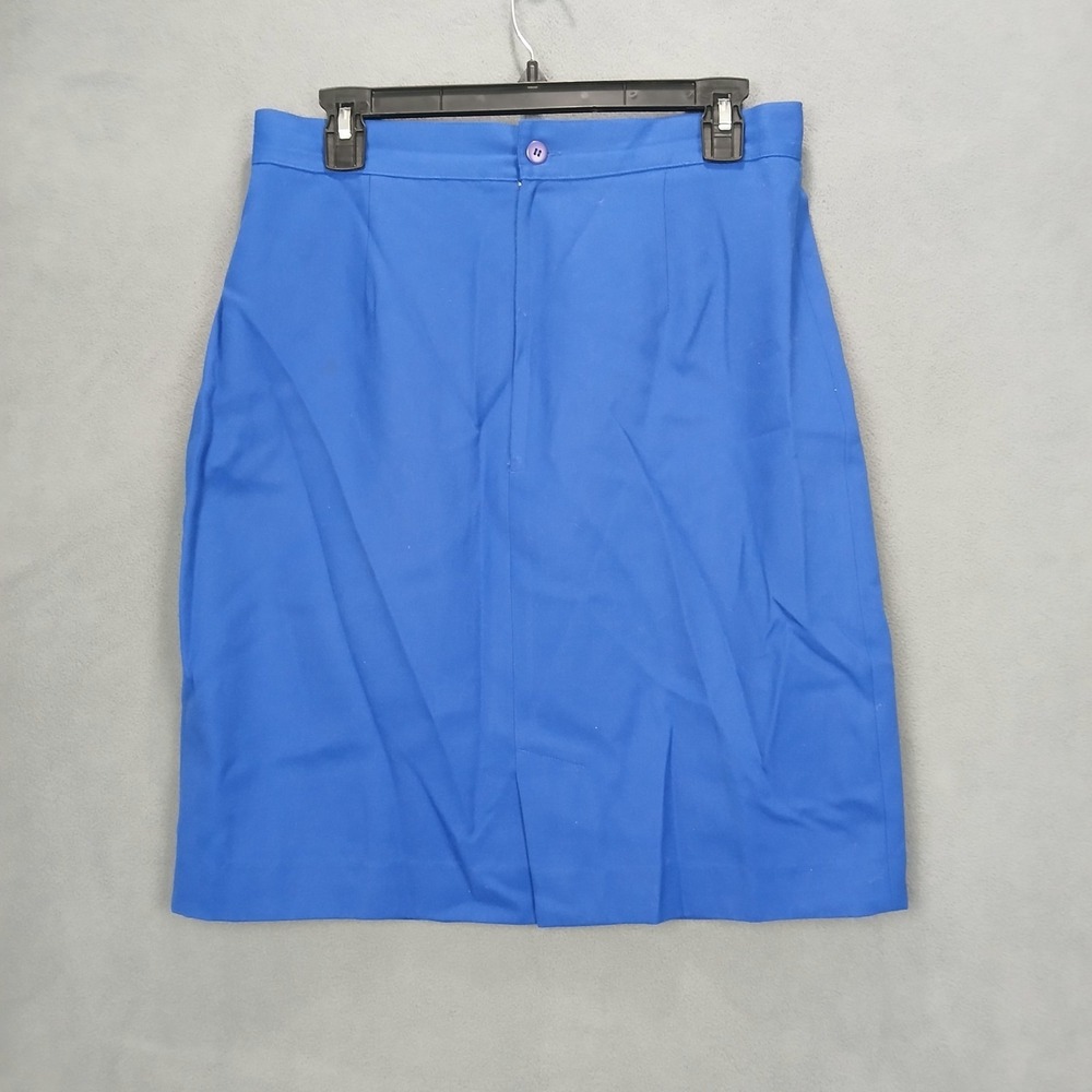 Brass Plum Nordstrom Pencil Skirt Womens 13 Royal Blue High Waist Career Pleated